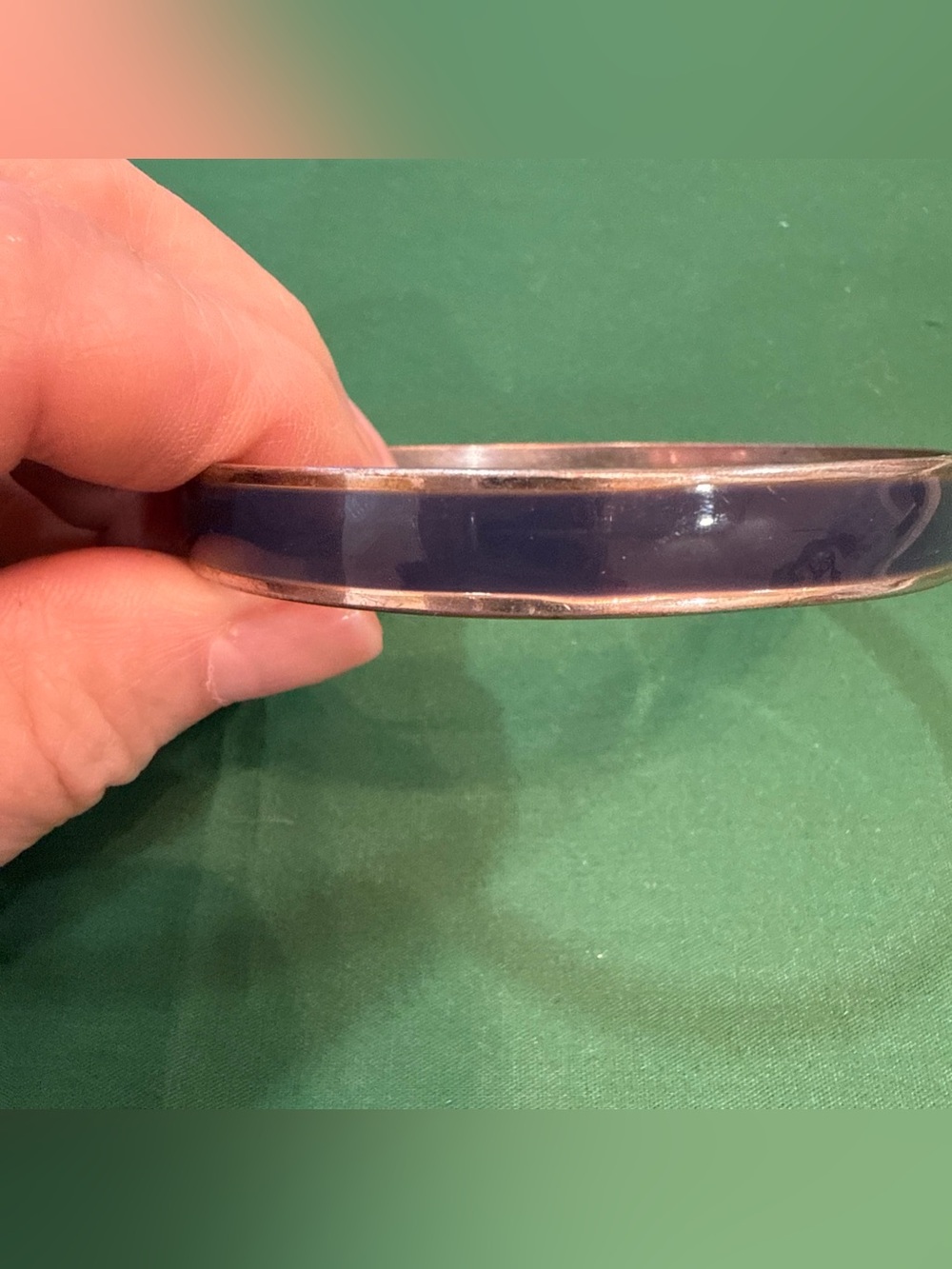 Navy Enamel Bangle Bracelet 60F